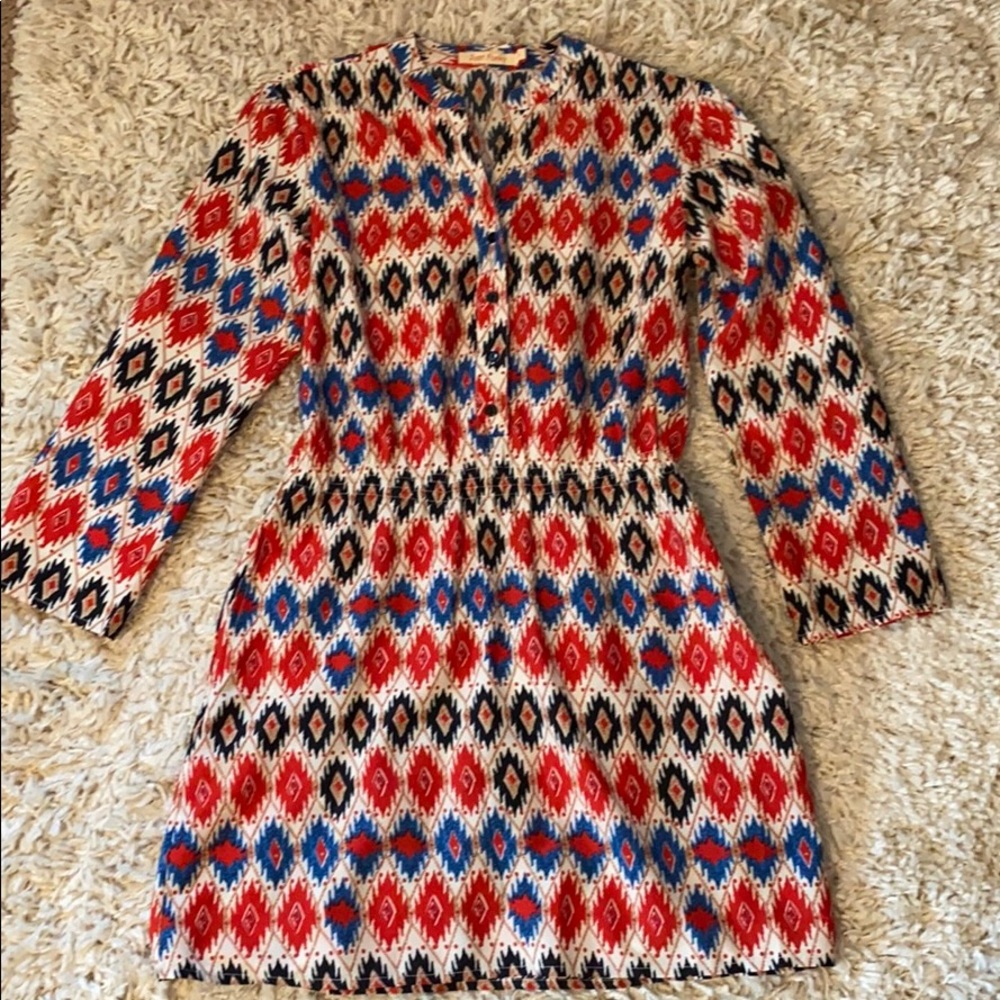 Red and blue print dress size Small